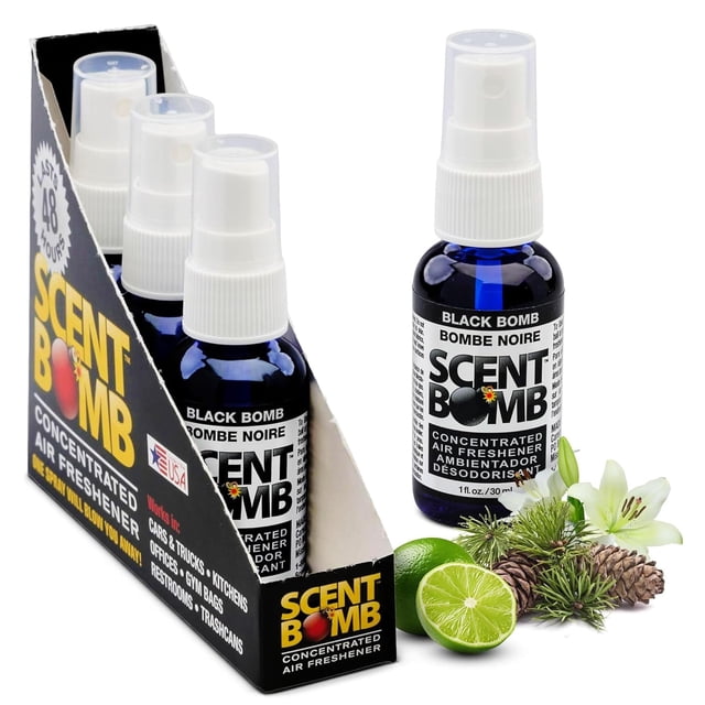 Spray ambientador Scent Bomb Black Bomb 30 ml, paquete de 4