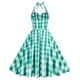 thumbnail image 3 of Gibobby Vestido de gasa de verano para mujer Vestido informal de cintura alta con rejilla rosa a cuadros británicos de estilo para mujer(Verde,CH), 3 of 3