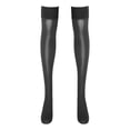 thumbnail image 5 of iEFiEL Womens Glossy Thigh High Stockings Shiny Solid See-through Socks, 5 of 7