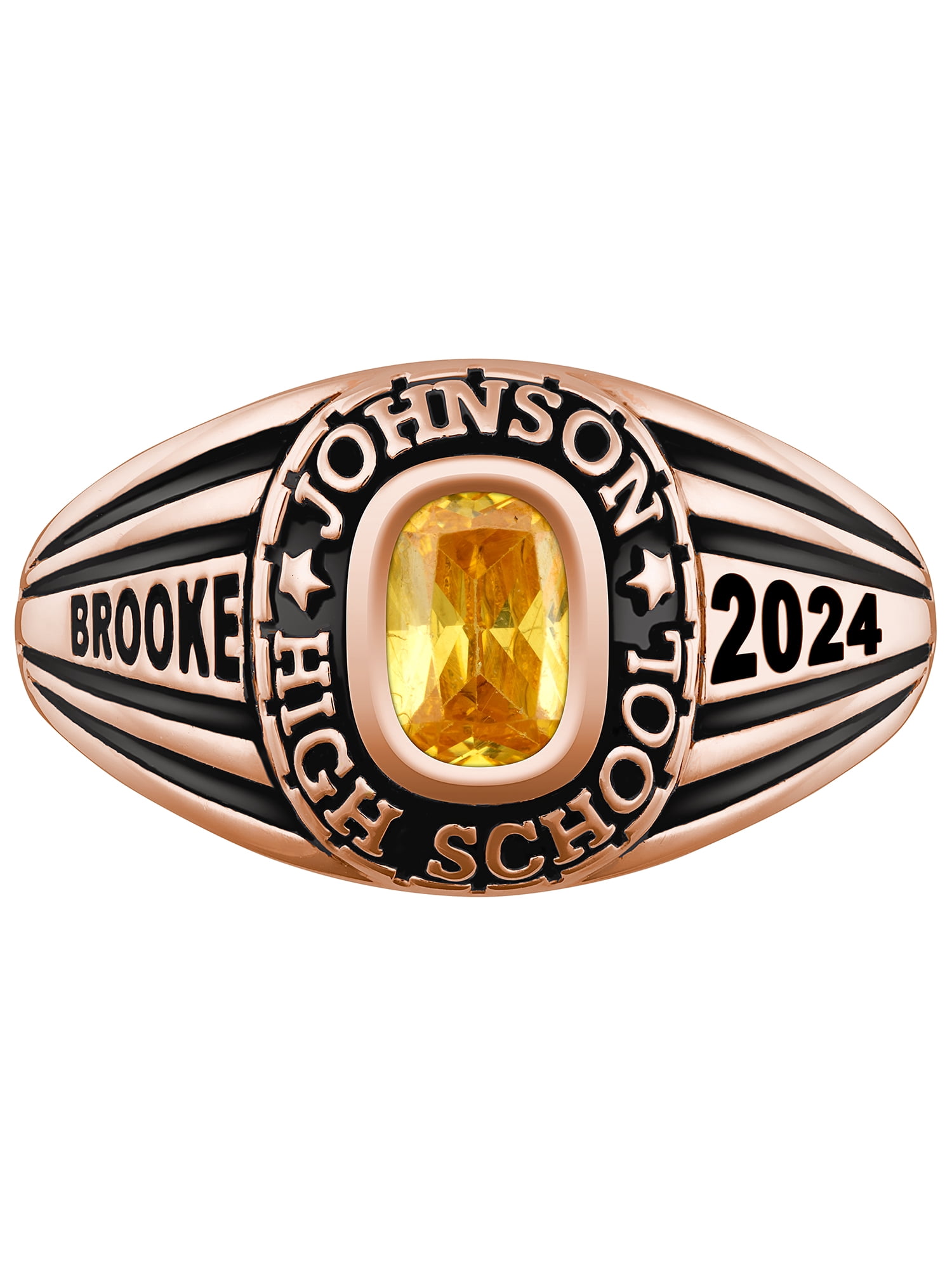 Order Now for 2025 Graduation, Freestyle Women's 14K Rose Gold over Sterling Classic Class Ring, Personalized, High School or College Graduation