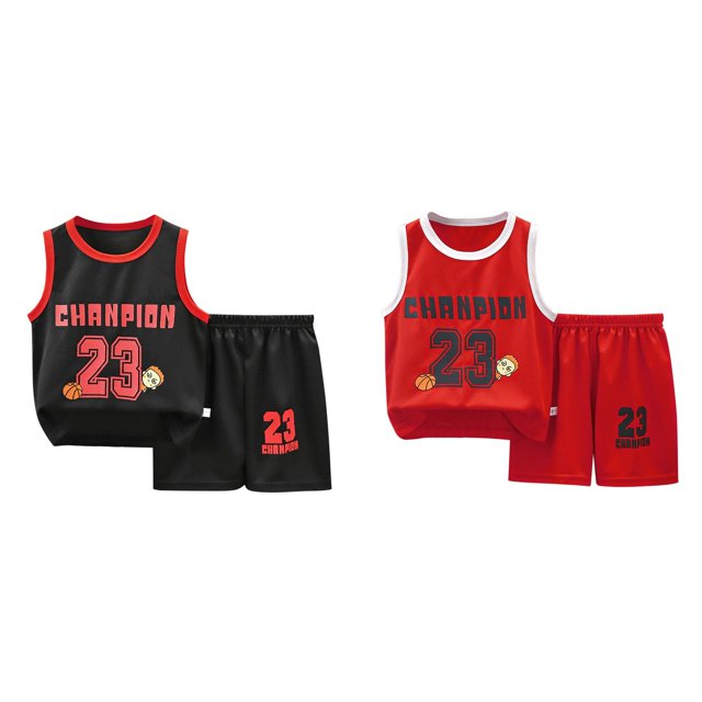 (2-Pack) Rinsvye Youth Basketball Shorts Set Sport Team Top Mesh Athletic Gym Wear Reversible Tank Performance Shirt Training Kits Sports Dress