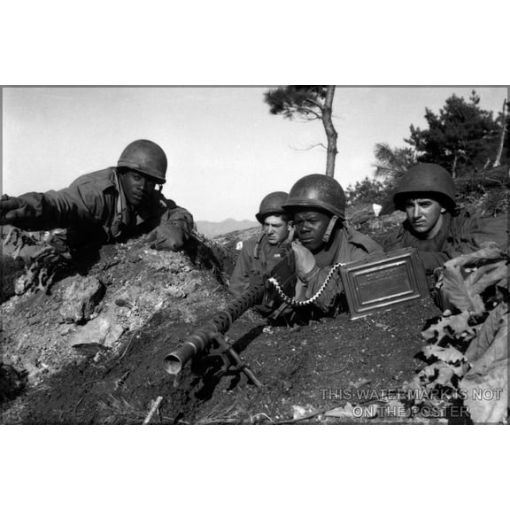 24"x36" Gallery Poster, M1919 Browning machine gun .30 cal Korean war