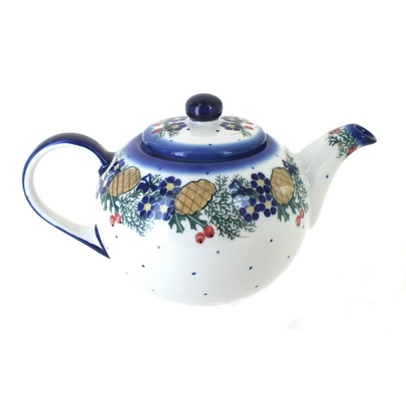 Blue Rose Polish Pottery Pinecone Large Teapot