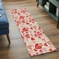 thumbnail image 4 of Valentine's Day Washable Area Rug 2 x 6 ft Vintage Red Stripes Plaid Love Heart Linen Texture, Soft Non Slip Rugs Stain Repellent Indoor Felt Carpet for Living Dining Room Bedroom Home Office, 4 of 9