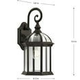 thumbnail image 2 of Dillard Collection One-Light Traditional Antique Bronze Clear Glass Outdoor Wall Lantern, 2 of 2