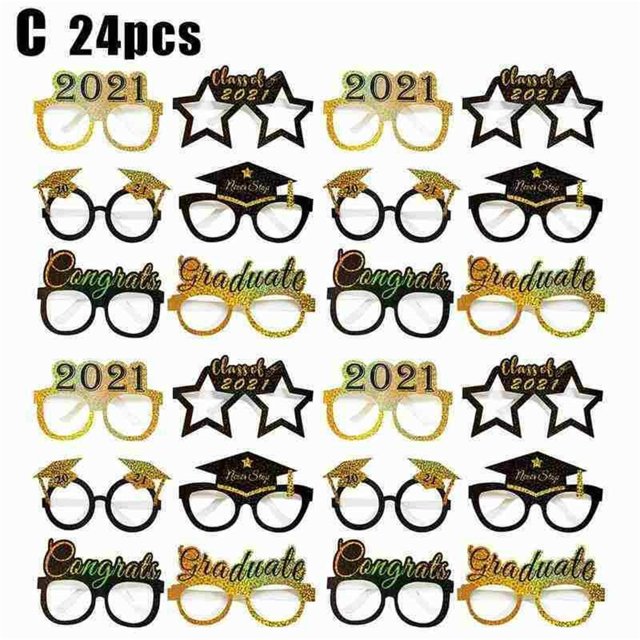 Agiferg Lunettes en Papier de Graduation 2021 Cadre Photo Accessoires de Fête