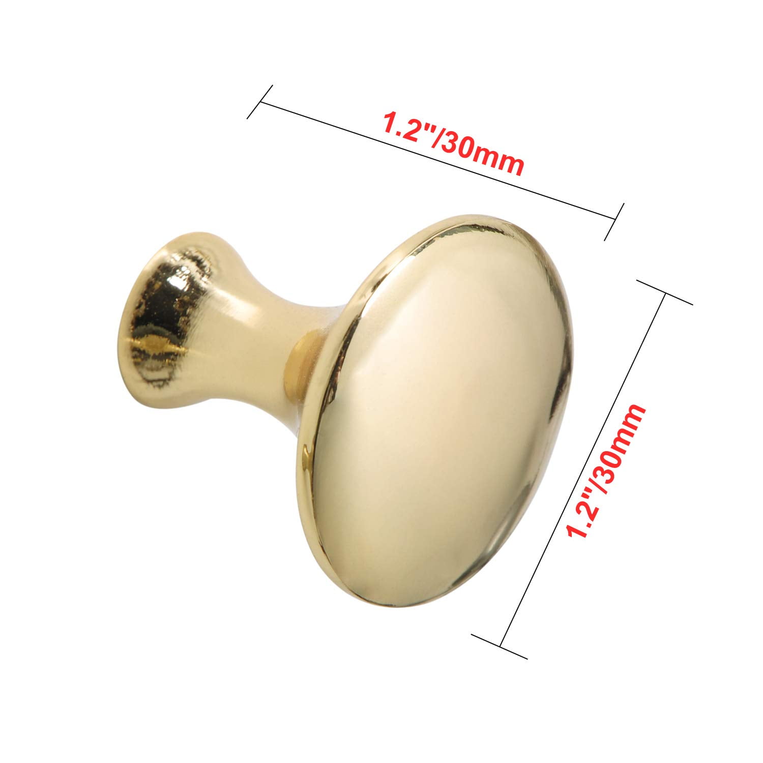 Utopia Alley 10pcs Charlton Cabinet Ring Pull Knob - Decorative Cabinet Drop Pull Knobs for Cabinets and Drawers - Vintage Cabinet Hardware with Hand Finished Polished Gold - Pull Knobs 1 1/5"