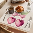 thumbnail image 3 of Placemat Set of 4 Pink Bow Cherry Placemats for Dining Table Linen Background Washable Table Mats for Kitchen and Party Decor Indoor & Outdoor Use, 3 of 8