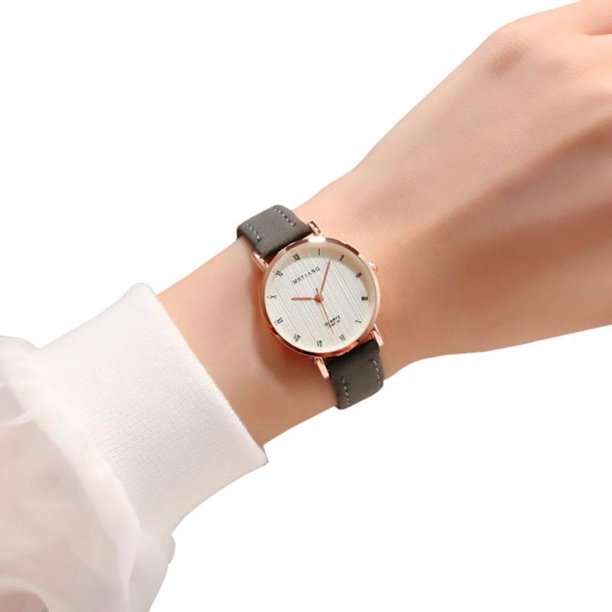 Women's Watches Leather Band Analog Quartz Watch with Leather or Mesh
