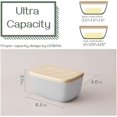 thumbnail image 3 of DOWAN Ceramic Butter Dish with Lid, Gray, Large, 3 of 6