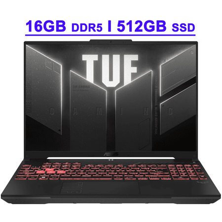 Asus TUF A16 Premium Gaming A16 Laptop 16" WUXGA IPS 144Hz AMD 8-core Ryzen 7 170 16GB RAM 512GB SSD GeForce RTX 4050 RGB Backlit Type-c AI Noise Cancelation Win11