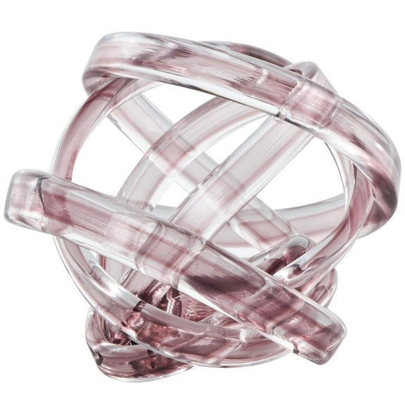 7" x 7" Pink Glass Brushed Ombre Twisted Knot Sculpture, by DecMode