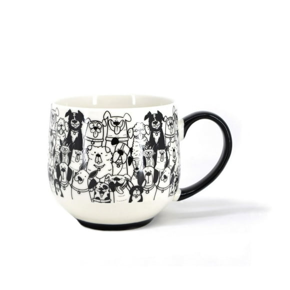 Ma Maison Black & White Dog Mug, 500 ml
