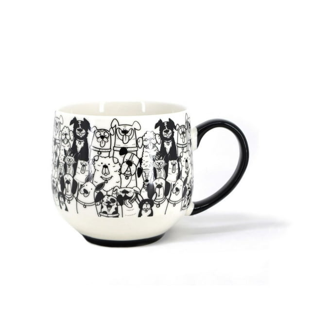 Ma Maison Black & White Dog Mug, 500 ml