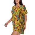 thumbnail image 2 of Kdxio Dancing African Womens Print Pajamas Sets for Women Short-Sleeved Pjs with Lounge Shorts Two Piece Sleepwear S-4XL, 2 of 5
