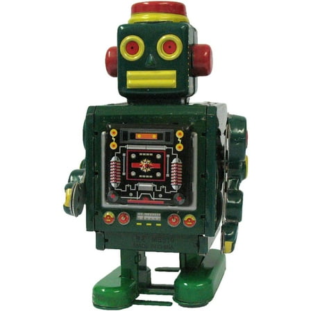 Robot Wind-up Adult Collectible Tin Toy - 4" - Green