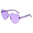 thumbnail image 2 of HaoXun 1 Pc Heart Shaped Rimless Sunglasses - Transparent Candy Color Frameless Glasses for Women Party Festival Shopping Accessories, 2 of 3