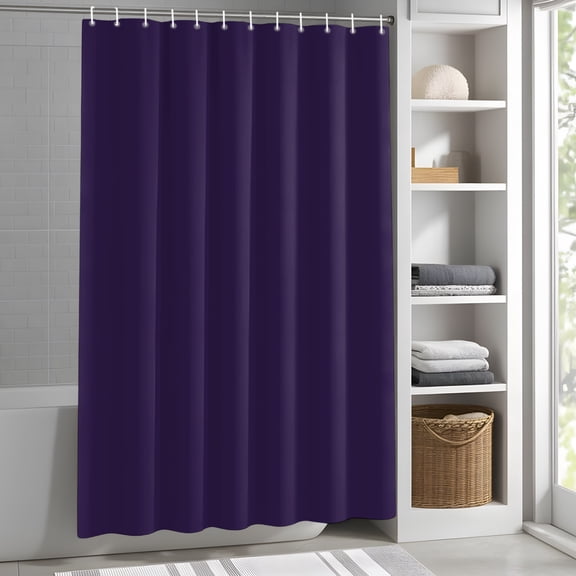 Solid Color Shower Curtain for Bathroom, Dark Purple Fabric Shower Curtain Set with Hooks, Waterproof Washable Bath Curtain for Bathroom Decor, 66"x72"