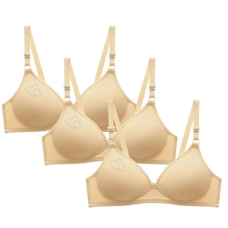 Brondbend Womens Sports Bras 3pcs No Underwire Full Coverage Minimizer Adjustable Straps Smooth Lift Deep Cup Padded Everyday Bra Active Underoutfit Bra for Casual Holiday Deals Beige XL