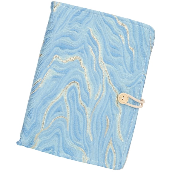 1pc Cloth 6-Ring Loose Leaf Zipper Book Covers Binder Cover Rectangle Deep Sky Blue 240x180x25mm