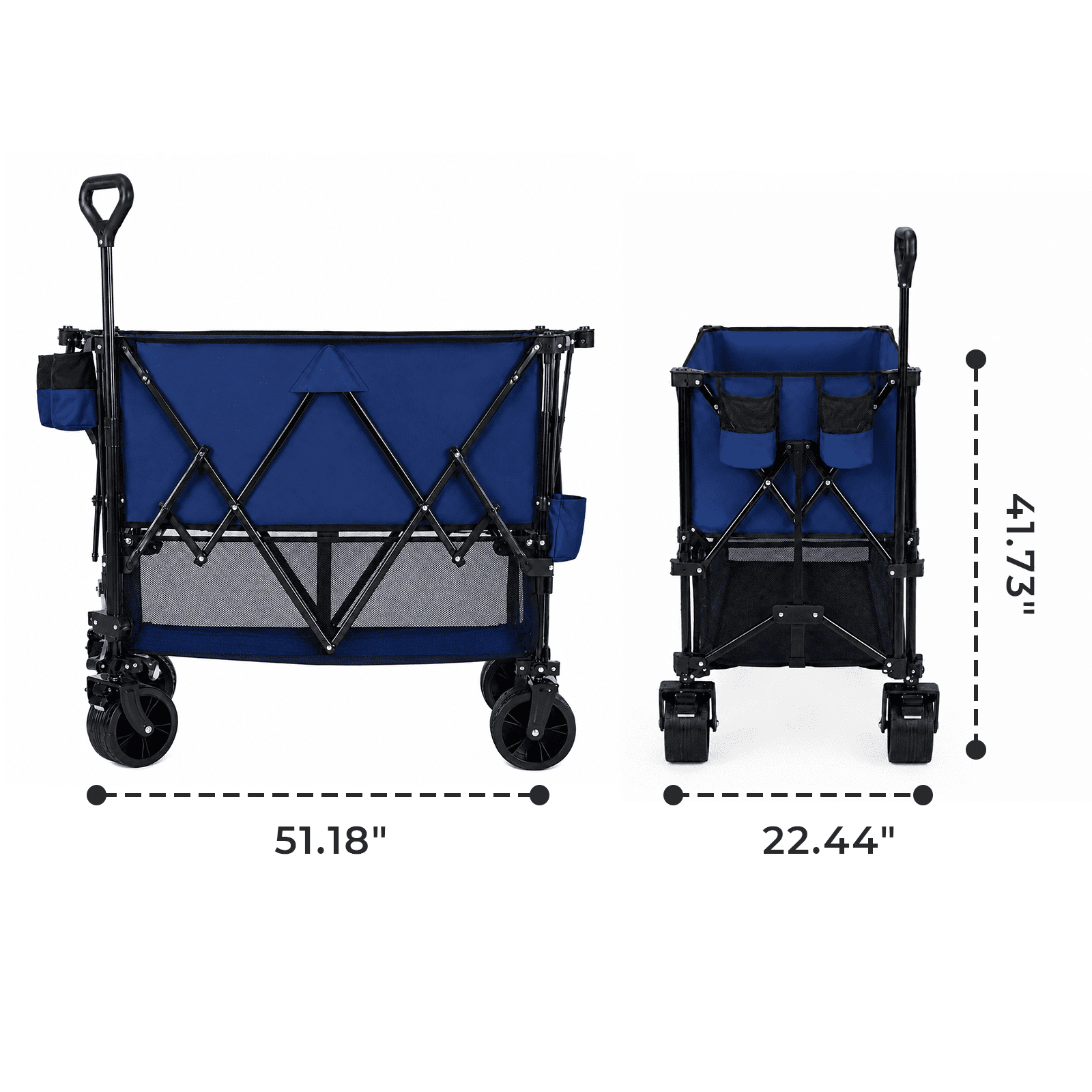 Alvantor Heavy Duty Double Decker Wagon with Extender, 330L Capacity, All-Terrain Wheels with Brakes
