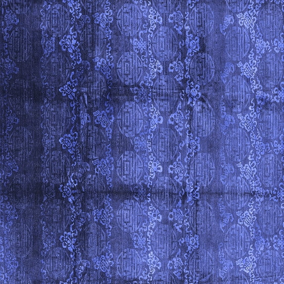 Ahgly Company Indoor Square Oriental Blue Industrial Area Rugs, 3' Square