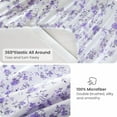 thumbnail image 4 of Floral Twin Sheet Set - 3 Piece Purple Lavender Botanical Patterned Bed Sheets - Soft, Breathable Microfiber Sheets with Deep Pocket, Non-Slip Fitted Sheets & Pillowcases, 4 of 7