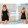 thumbnail image 2 of Ocean Blues Women's One-Piece Swimsuits Color Block Print Swimsuits Boyleg Tummy Control One Piece Bathing Suit Athletic Training Swimwear For Women, 2 of 9