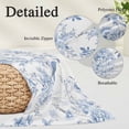 thumbnail image 6 of Blue White Flowers Queen Size Pillow Cover, Pillowcase Protectors with Zipper, Breathable Decorative Throw Pillow Case Cover, Spring Summer Floral Botanical Pillow Shams for Couch Sofa 20x30Inch, 6 of 8