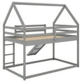thumbnail image 5 of [US IN STOCK] Twin Size Bunk House Bed with Slide and Ladder,Gray, 5 of 9