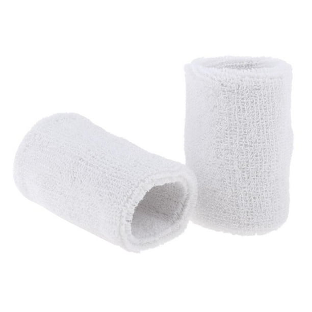 2 muñequeras para el sudor, para baloncesto, béisbol y tenis. blanco