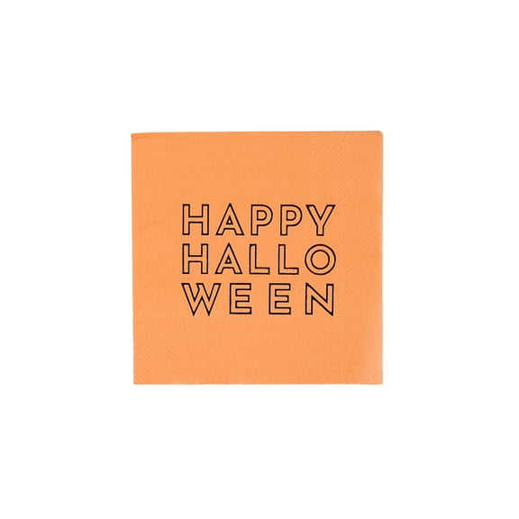 Happy Halloween Orange Cocktail Napkins - 20ct