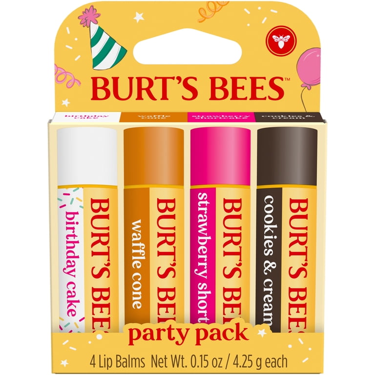 4 pack) Burt's Bees Party Pack Lip Balm Gift Set, 4-Pack, 0.15 oz