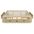 thumbnail image 2 of Queen Size Platform Bed with 6 Storage Drawers, Antique Natural, 2 of 6