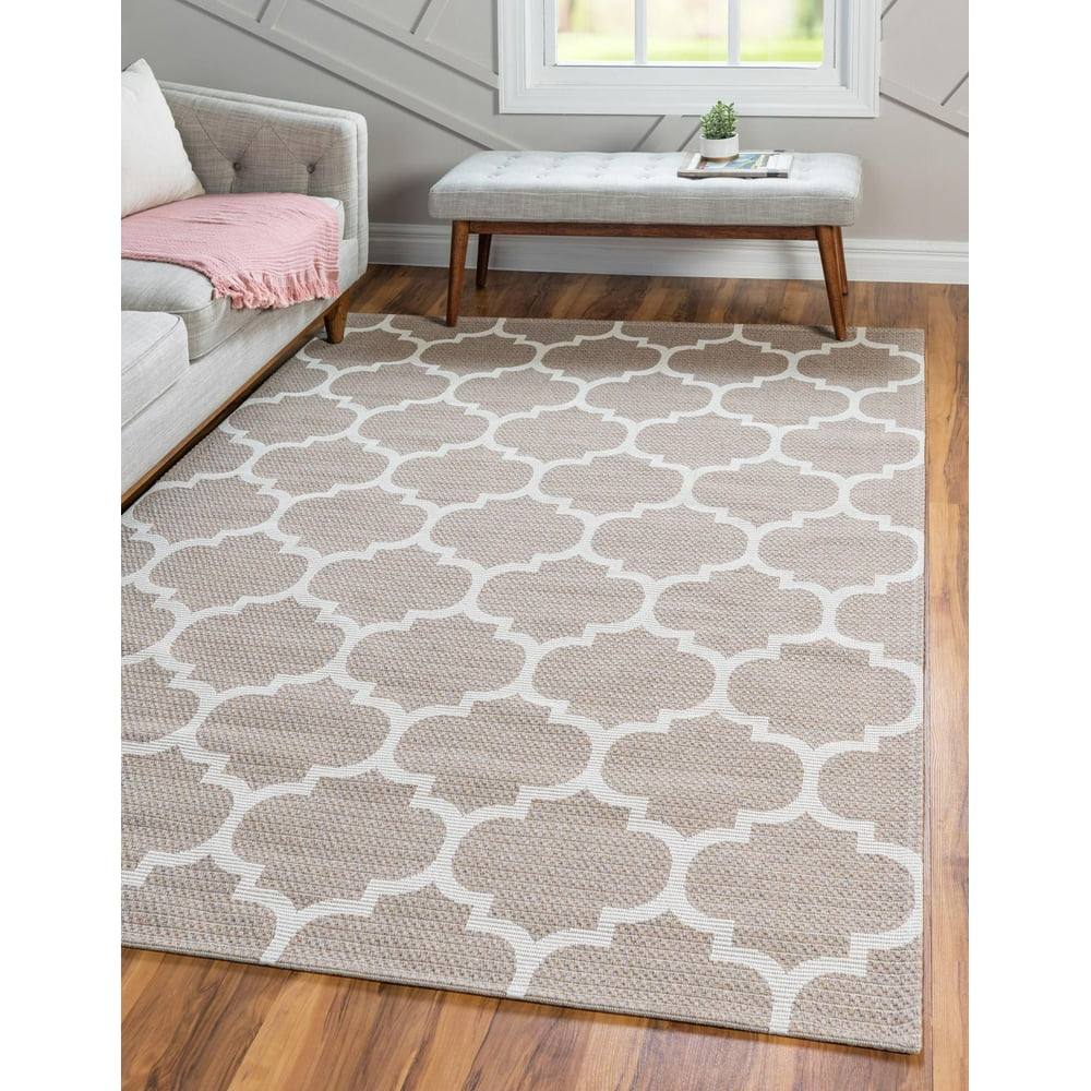 Collection Rug 6' x 9' Taupe Flatweave Rug Perfect