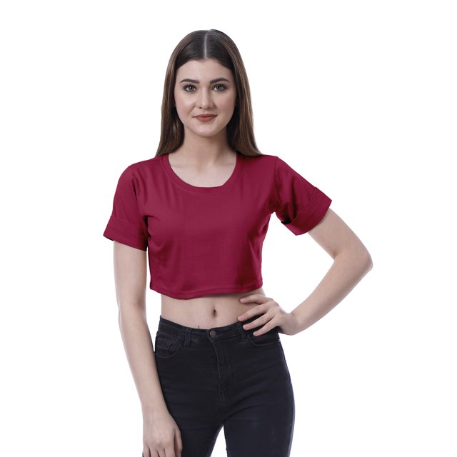 Moomaya T-shirt Court à Col Rond pour Femmes Manches Courtes Été Coupe Ample