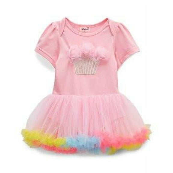 Wenchoice Pink & Rainbow Cupcake Skirted Bodysuit - Toddler & Girls L(12-18 Months)