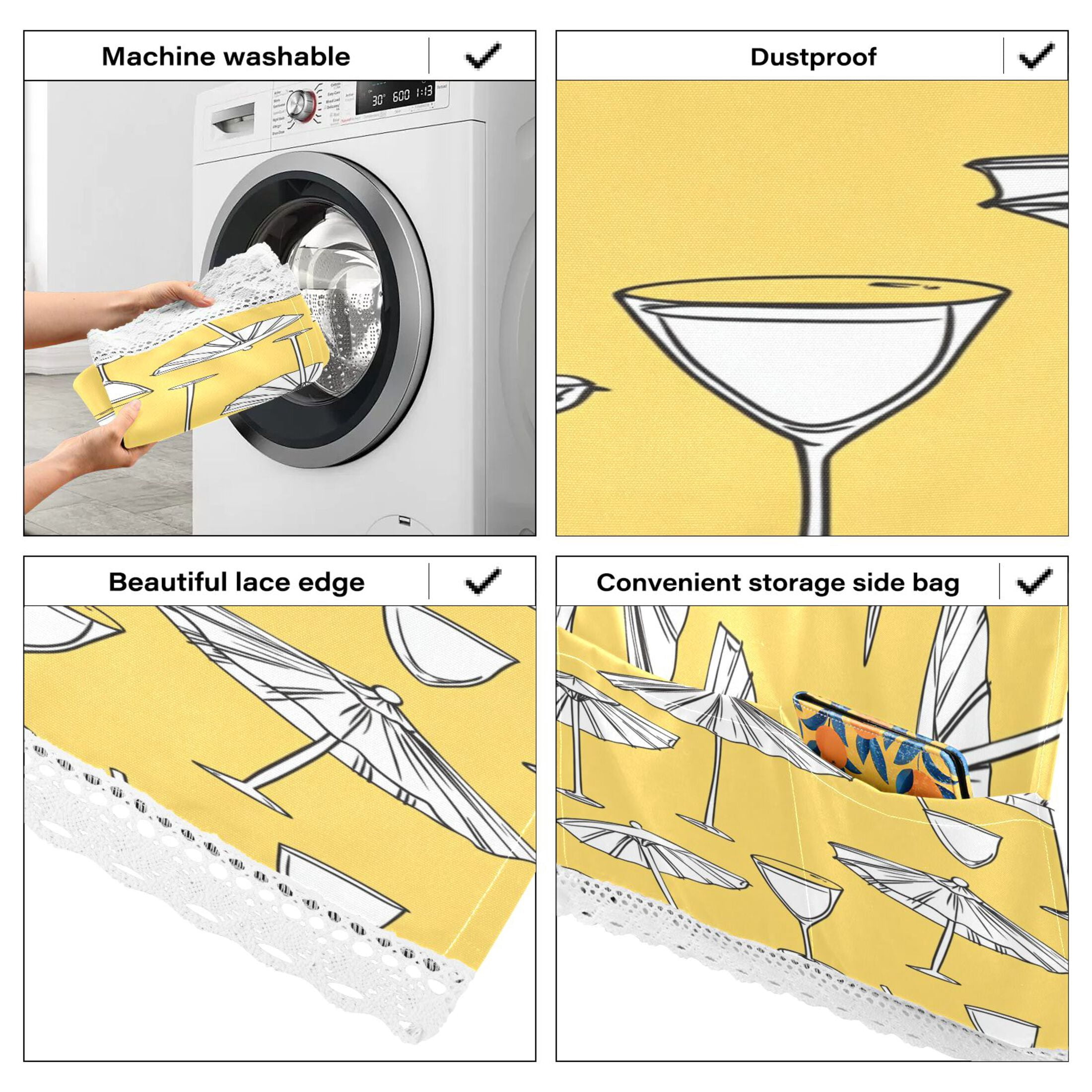 WOBOGO A Seamless Pattern with Sun Umbrellas Washing Machine Cloth Dryer Refrigerator Top Cover Protective Non-Slip Mat For Kitchen Laundry
