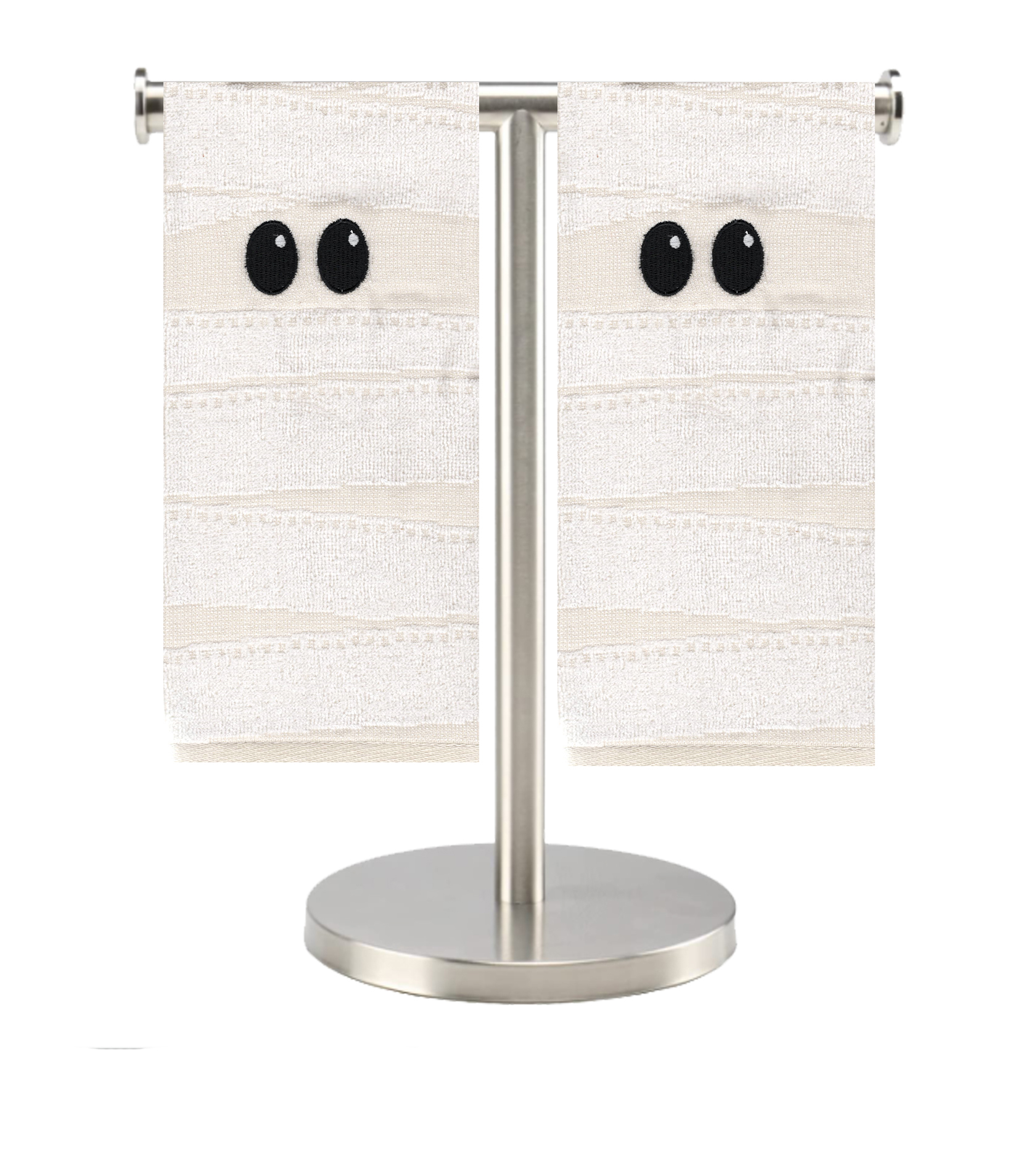 Celebrate Halloween White Bath Hand Towels Mummy 2 Piece Set