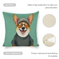 thumbnail image 4 of Dog with accessories Linen toss pillowcase Decoration pillowcase Gift preferred 24x24" Cushion cover 4 set Sofa pillowcase Sofa bedroom living room car, 4 of 8