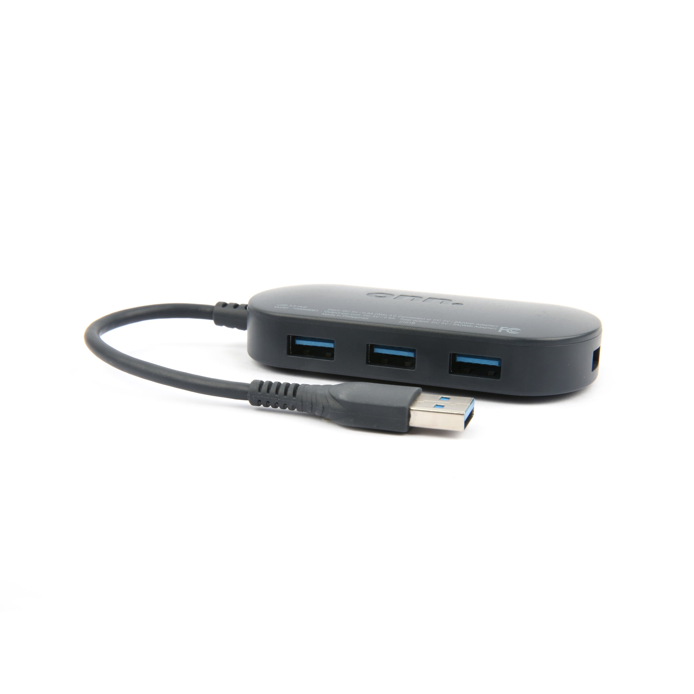 onn. Portable 4-Port USB Hub with USB 2.0 Ports