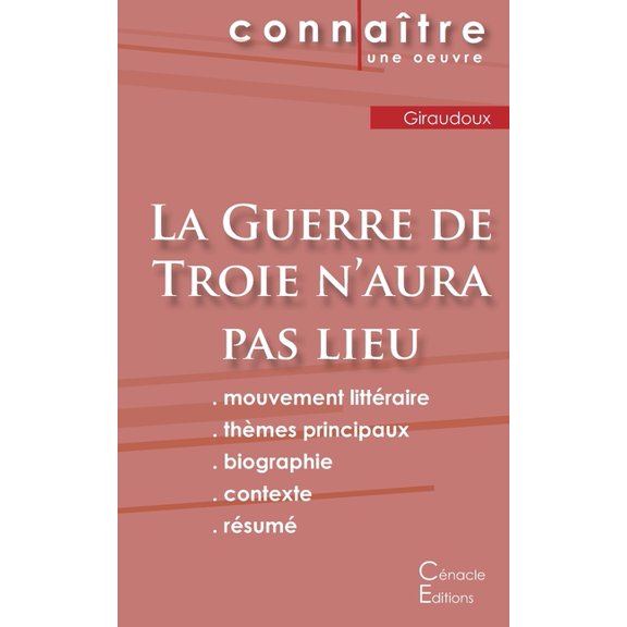 Fiche de lecture La Guerre de Troie n'aura pas lieu de Jean Giraudoux (Analyse littéraire de référence et résumé complet, (Paperback)