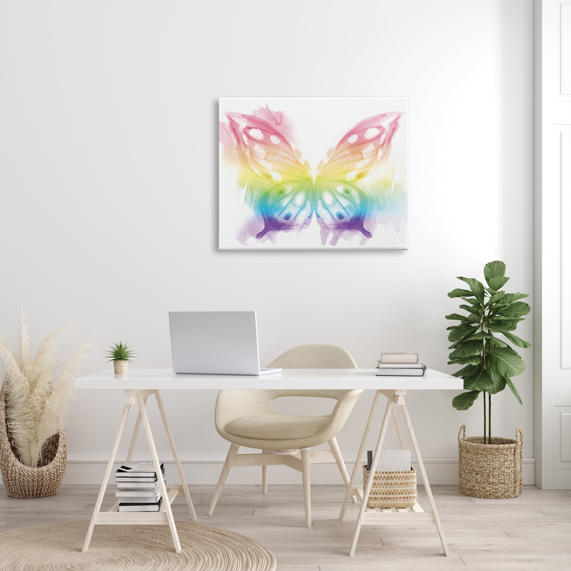 Stupell Industries Queen Butterfly Wings Kid's Rainbow Ombre Pattern, 30 x 40, Design by Daphne Polselli