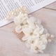 thumbnail image 3 of Pinza para el pelo con forma de flor y hojas para boda, con perlas y diamantes de imitación, para mujer (blanco, color de línea trenzada al azar), 3 of 8