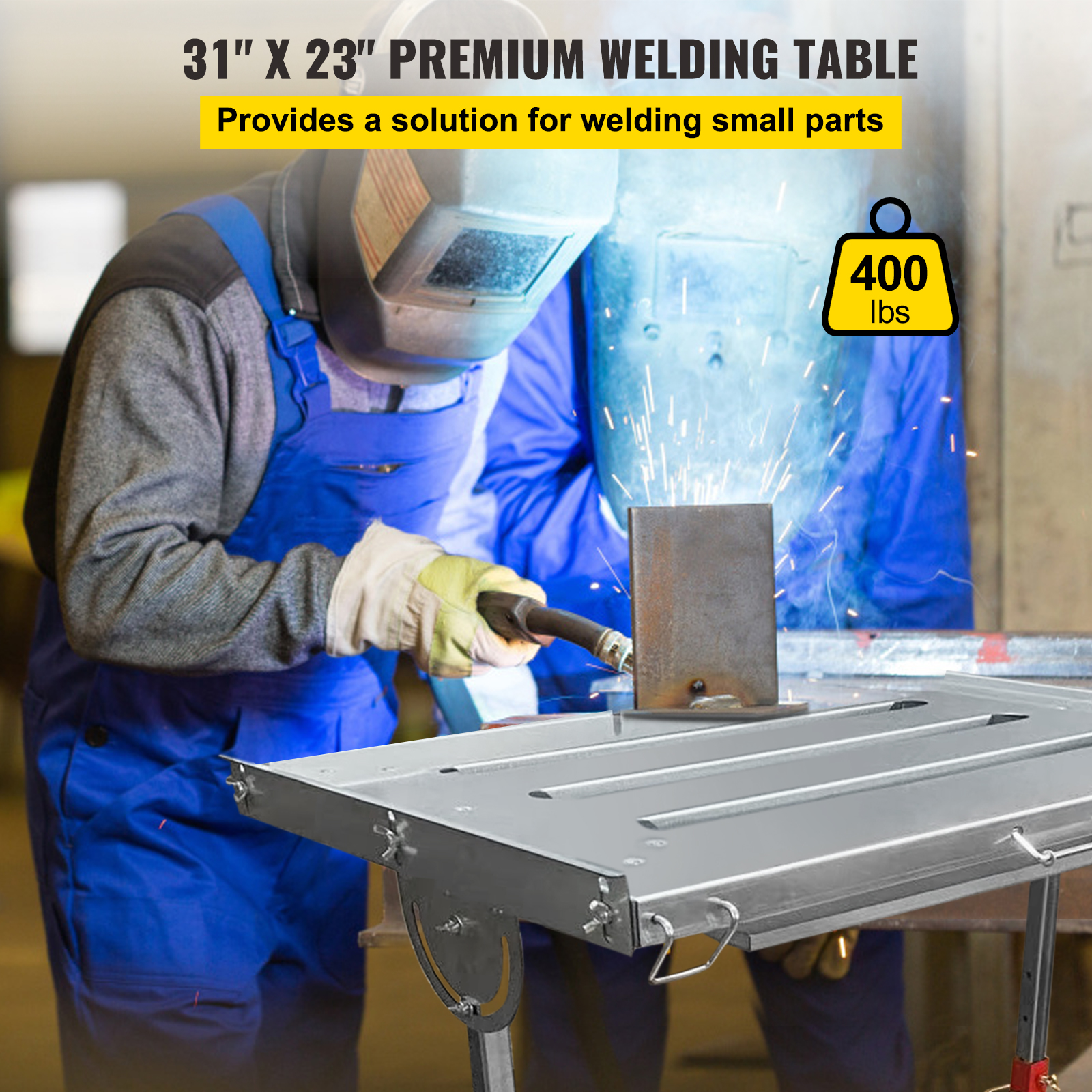 VEVOR VEVOR Welding Table, 46 X 18 Table Top, Steel Portable Workbench