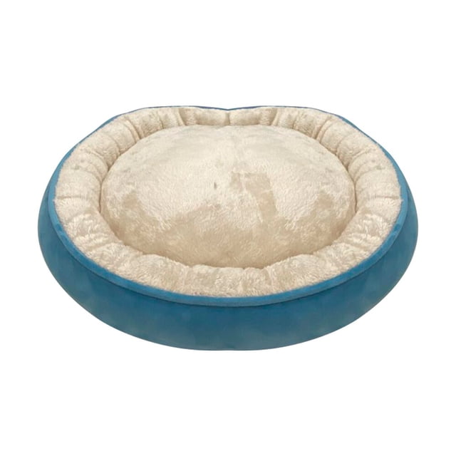 Cama Para Perro Importadora La Merced Circular Con Borrega Chica Rosa Malva Base Con Goma Antiderrapante