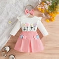 thumbnail image 2 of Vividxx Baby Girl Clothes Set Toddler Girls Long Sleeve Crew Neck Floral Prints T Shirt Tops Skirts Outfits Fall Outfits Clothing Set 6-9 Months, 2 of 7