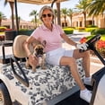 thumbnail image 3 of Golf Cart Seat Covers for 2 Seater,Spring Flowers Microfiber Cart Seat Towel Blanket,Farmhouse Dark Blue Pastoral Floral Leaf Absorbent NonSlip Bench Seats Protector for Golf Course 51"x31", 3 of 9