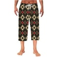thumbnail image 2 of Handshe Men's Home Sleep Pants with Printed Straight Leg Elastic Waistband Pockets Relaxed Comfort, 2 of 7