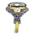 thumbnail image 4 of Womens Gold Rings IP Gold (Ion Plating) 316L Stainless Steel Ring with AAA Grade CZ in Amethyst TK2160, 4 of 4